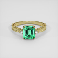 1.19 Ct. Emerald Ring, 18K Yellow Gold 1