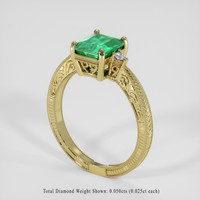1.19 Ct. Emerald Ring, 18K Yellow Gold 2