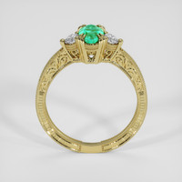 0.52 Ct. Emerald Ring, 18K Yellow Gold 3