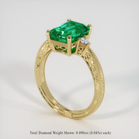 2.82 Ct. Emerald Ring, 18K Yellow Gold 2