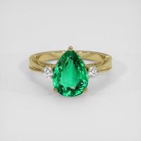 2.68 Ct. Emerald Ring, 18K Yellow Gold 1