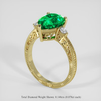 2.68 Ct. Emerald Ring, 18K Yellow Gold 2