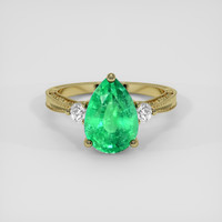1.73 Ct. Emerald Ring, 18K Yellow Gold 1