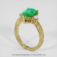 1.73 Ct. Emerald Ring, 18K Yellow Gold 2