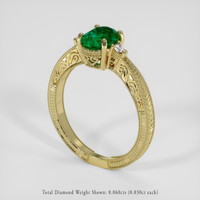 1.04 Ct. Emerald Ring, 18K Yellow Gold 2