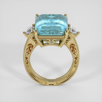 15.37 Ct. Blue Aquamarine Ring, 18K Yellow Gold 3