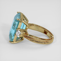 15.37 Ct. Blue Aquamarine Ring, 18K Yellow Gold 4
