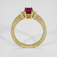 0.76 Ct. Purplish Red Ruby Ring, 18K Yellow Gold 3