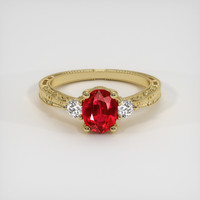 1.20 Ct. Ruby Ring, 18K Yellow Gold 1
