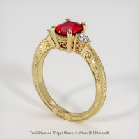1.20 Ct. Ruby Ring, 18K Yellow Gold 2