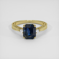 3.80 Ct. Blue Sapphire Ring, 18K Yellow Gold 1