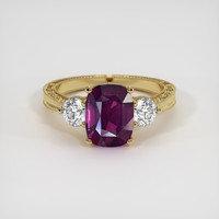 3.06 Ct. Pinkish Purple Sapphire Ring, 18K Yellow Gold 1