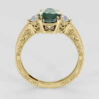 2.02 Ct. Bluish Green Sapphire Ring, 18K Yellow Gold 3