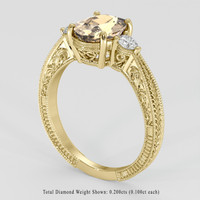 2.00 Ct. Peach Sapphire Ring, 18K Yellow Gold 2
