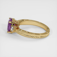 2.03 Ct. Pinkish Purple Sapphire Ring, 18K Yellow Gold 4