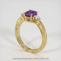 1.13 Ct. Bi Color Sapphire Ring, 18K Yellow Gold 2