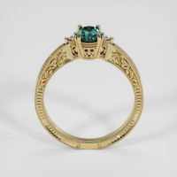 0.46 Ct. Bluish Green Sapphire Ring, 18K Yellow Gold 3