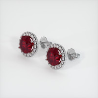 <span>0.81</span>&nbsp;<span class="tooltip-light">Ct.Tw.<span class="tooltiptext">Total Carat Weight</span></span> Ruby Earrings, Platinum 950 2