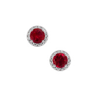 1.78 Ct.Tw. Ruby Earrings, Platinum 950 1