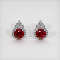 <span>2.42</span> <span class="tooltip-light">Ct.Tw.<span class="tooltiptext">Total Carat Weight</span></span> Ruby Earrings, Platinum 950 1