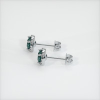 0.86 Ct.Tw. Bluish Green Sapphire Earrings, Platinum 950 3