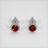 <span>1.07</span> <span class="tooltip-light">Ct.Tw.<span class="tooltiptext">Total Carat Weight</span></span> Ruby Earrings, Platinum 950 1