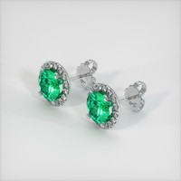 <span>2.39</span> <span class="tooltip-light">Ct.Tw.<span class="tooltiptext">Total Carat Weight</span></span> Emerald Earrings, Platinum 950 2