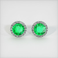 <span>2.91</span>&nbsp;<span class="tooltip-light">Ct.Tw.<span class="tooltiptext">Total Carat Weight</span></span> Emerald Earrings, Platinum 950 1