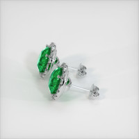 <span>3.20</span>&nbsp;<span class="tooltip-light">Ct.Tw.<span class="tooltiptext">Total Carat Weight</span></span> Emerald Earrings, Platinum 950 3