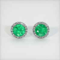 <span>1.83</span>&nbsp;<span class="tooltip-light">Ct.Tw.<span class="tooltiptext">Total Carat Weight</span></span> Emerald Earrings, Platinum 950 1