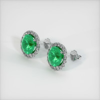 <span>1.83</span>&nbsp;<span class="tooltip-light">Ct.Tw.<span class="tooltiptext">Total Carat Weight</span></span> Emerald Earrings, Platinum 950 2