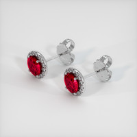 <span>1.37</span> <span class="tooltip-light">Ct.Tw.<span class="tooltiptext">Total Carat Weight</span></span> Ruby Earrings, Platinum 950 2