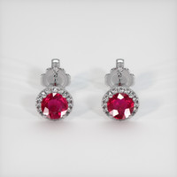 <span>0.62</span>&nbsp;<span class="tooltip-light">Ct.Tw.<span class="tooltiptext">Total Carat Weight</span></span> Ruby Earrings, Platinum 950 1