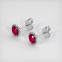 <span>0.62</span>&nbsp;<span class="tooltip-light">Ct.Tw.<span class="tooltiptext">Total Carat Weight</span></span> Ruby Earrings, Platinum 950 2