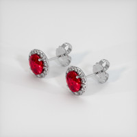 <span>1.06</span>&nbsp;<span class="tooltip-light">Ct.Tw.<span class="tooltiptext">Total Carat Weight</span></span> Ruby Earrings, Platinum 950 2