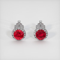 <span>1.16</span>&nbsp;<span class="tooltip-light">Ct.Tw.<span class="tooltiptext">Total Carat Weight</span></span> Ruby Earrings, Platinum 950 1