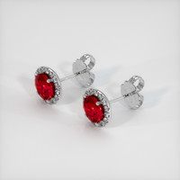 <span>0.95</span>&nbsp;<span class="tooltip-light">Ct.Tw.<span class="tooltiptext">Total Carat Weight</span></span> Ruby Earrings, Platinum 950 2