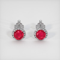 <span>0.89</span>&nbsp;<span class="tooltip-light">Ct.Tw.<span class="tooltiptext">Total Carat Weight</span></span> Ruby Earrings, Platinum 950 1