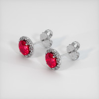 <span>0.89</span>&nbsp;<span class="tooltip-light">Ct.Tw.<span class="tooltiptext">Total Carat Weight</span></span> Ruby Earrings, Platinum 950 2