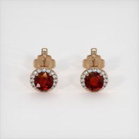 <span>1.07</span> <span class="tooltip-light">Ct.Tw.<span class="tooltiptext">Total Carat Weight</span></span> Ruby Earrings, 14K Rose Gold 1