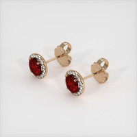 <span>1.07</span> <span class="tooltip-light">Ct.Tw.<span class="tooltiptext">Total Carat Weight</span></span> Ruby Earrings, 14K Rose Gold 2