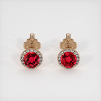 <span>0.73</span>&nbsp;<span class="tooltip-light">Ct.Tw.<span class="tooltiptext">Total Carat Weight</span></span> Ruby Earrings, 14K Rose Gold 1