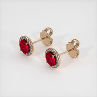 <span>1.37</span> <span class="tooltip-light">Ct.Tw.<span class="tooltiptext">Total Carat Weight</span></span> Ruby Earrings, 14K Rose Gold 2