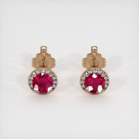 <span>0.62</span>&nbsp;<span class="tooltip-light">Ct.Tw.<span class="tooltiptext">Total Carat Weight</span></span> Ruby Earrings, 14K Rose Gold 1