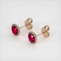 <span>0.62</span>&nbsp;<span class="tooltip-light">Ct.Tw.<span class="tooltiptext">Total Carat Weight</span></span> Ruby Earrings, 14K Rose Gold 2