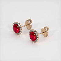 <span>2.12</span> <span class="tooltip-light">Ct.Tw.<span class="tooltiptext">Total Carat Weight</span></span> Ruby Earrings, 14K Rose Gold 2