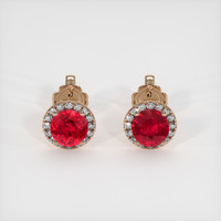 <span>1.16</span>&nbsp;<span class="tooltip-light">Ct.Tw.<span class="tooltiptext">Total Carat Weight</span></span> Ruby Earrings, 14K Rose Gold 1