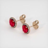 <span>2.31</span> <span class="tooltip-light">Ct.Tw.<span class="tooltiptext">Total Carat Weight</span></span> Ruby Earrings, 14K Rose Gold 2