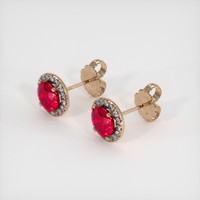 <span>0.89</span>&nbsp;<span class="tooltip-light">Ct.Tw.<span class="tooltiptext">Total Carat Weight</span></span> Ruby Earrings, 14K Rose Gold 2