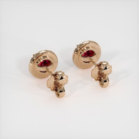 <span>0.89</span>&nbsp;<span class="tooltip-light">Ct.Tw.<span class="tooltiptext">Total Carat Weight</span></span> Ruby Earrings, 14K Rose Gold 4